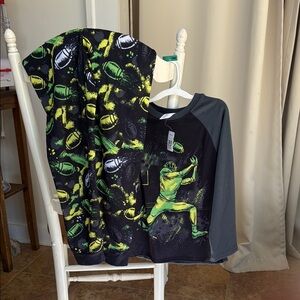 Black and Green Football Pajama Set